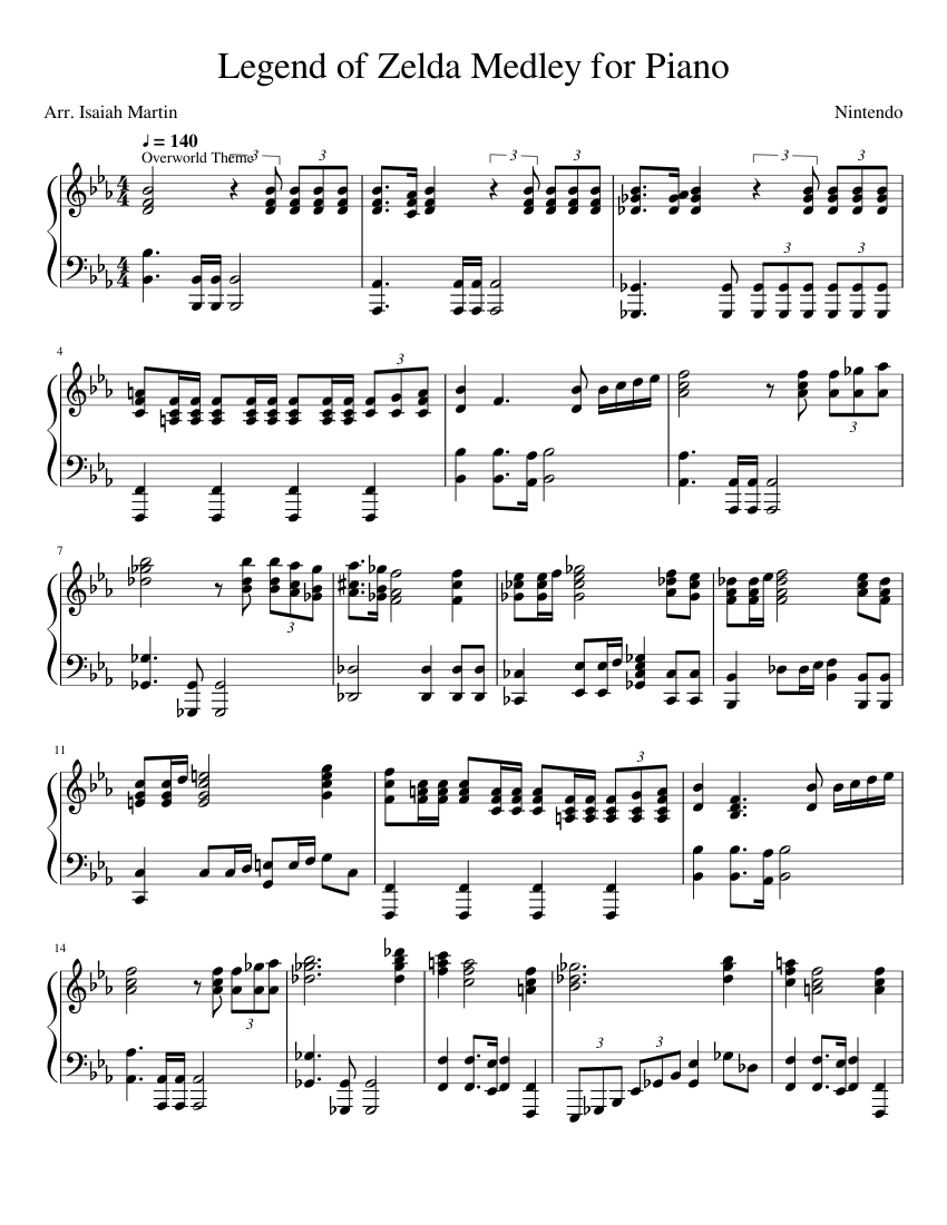 Legend of Zelda Medley for Piano (Finished!) Sheet music for Piano (Solo) |  Musescore.com