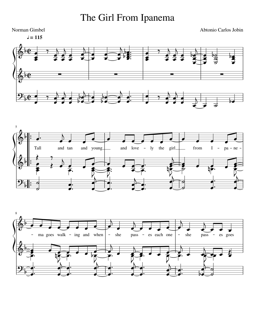 The Girl from Ipanema Sheet music for Piano (Solo) | Musescore.com