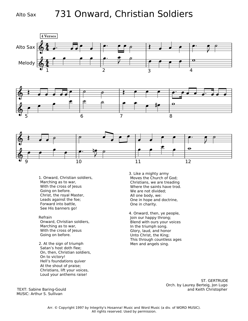 731 Onward, Christian Soldiers - Arthur S. Sullivan Sheet music for ...