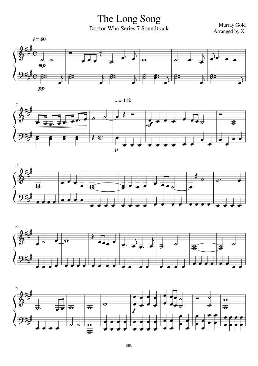 The Long Song Sheet music for Piano (Solo) | Musescore.com