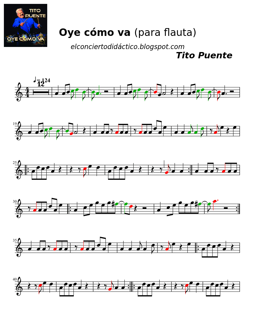 Birmania Marcado Lirio Oye como va para flauta Sheet music for Soprano (Solo) | Musescore.com