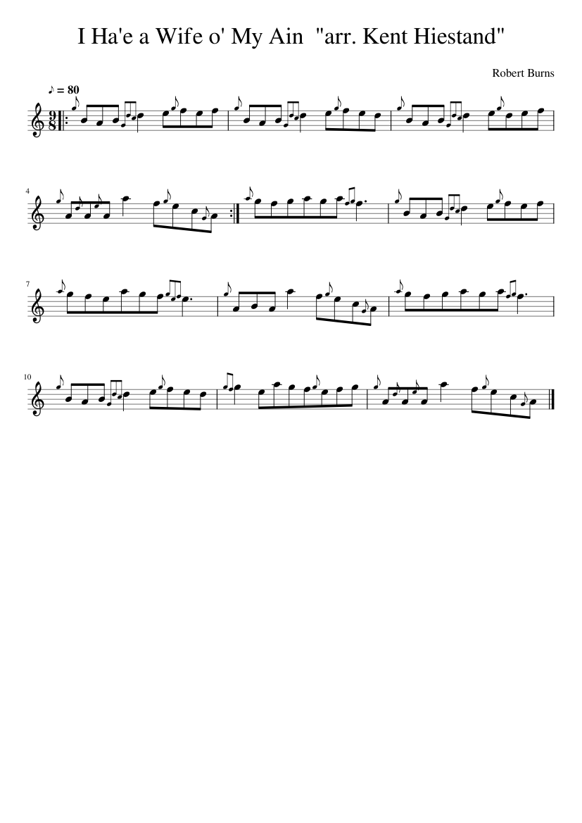 I Ha'e a Wife o' My Ain arr. Kent Hiestand