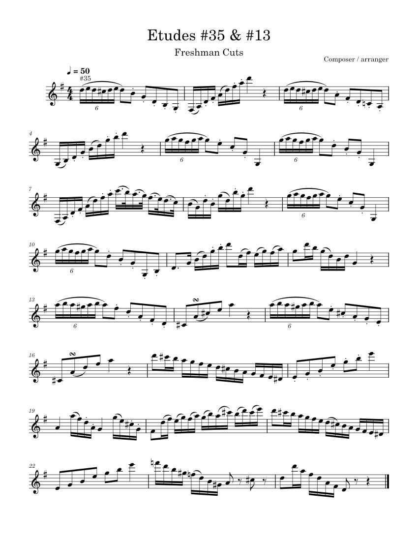 Rose Etudes #35 &amp; #13 Sheet Music for Clarinet other (Solo) | MuseScore.com