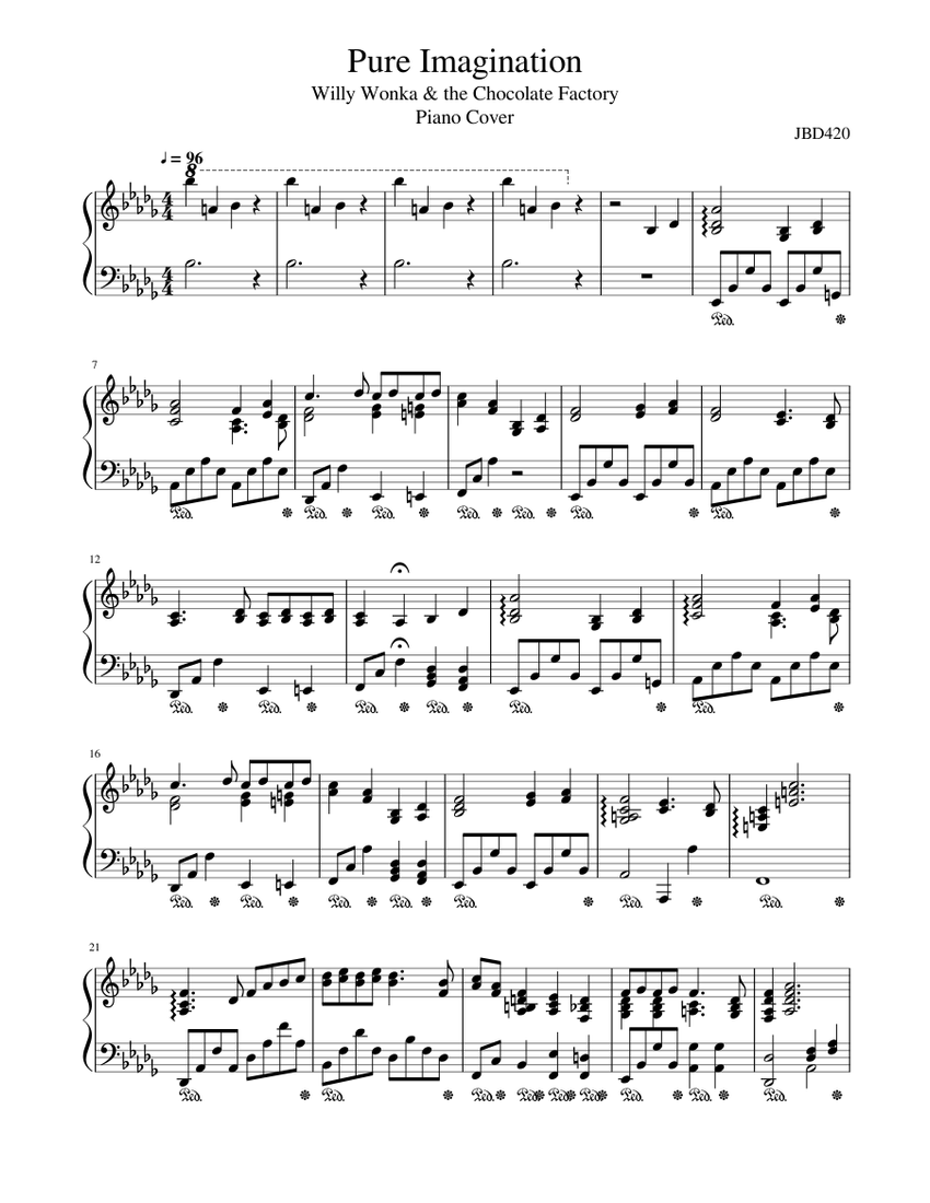 Pure Imagination Sheet music for Piano (Solo) | Musescore.com