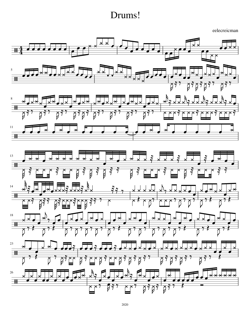 Drums! Sheet music for Drum group (Solo) | Musescore.com