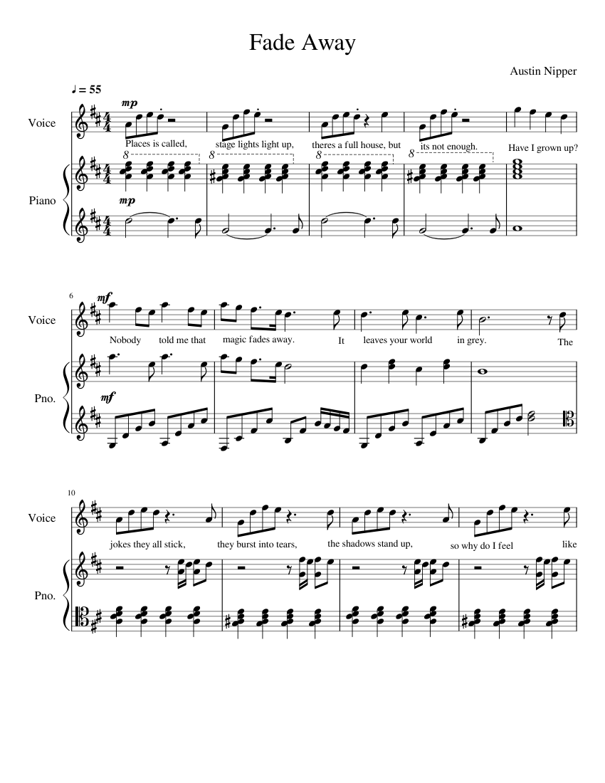 Fade Away Sheet music for Piano, Flute (Solo) | Musescore.com