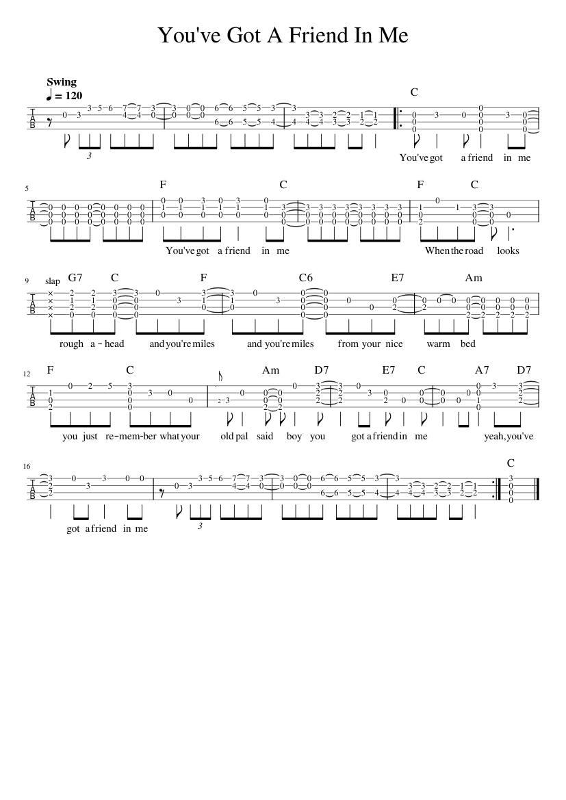 You've Got A Friend In Me - Ukulele Fingerstyle Sheet music for Ukulele  (Solo) | Musescore.com