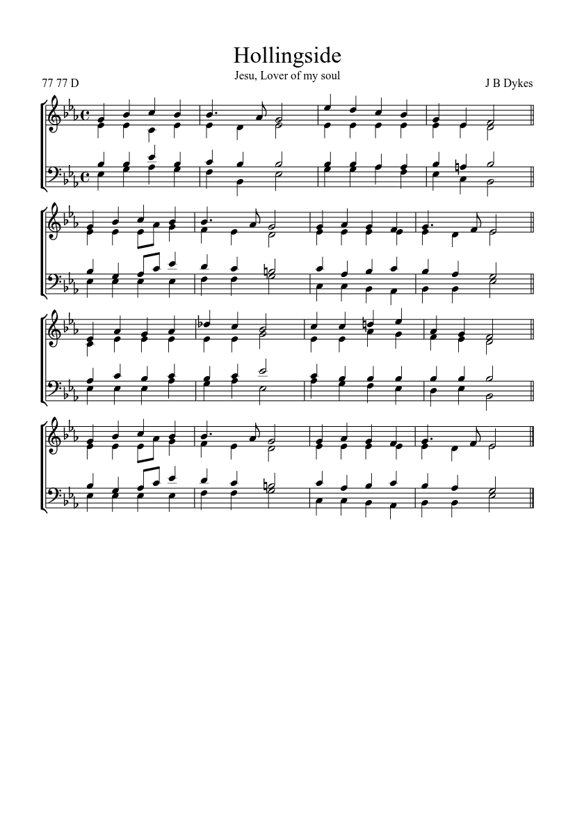 Hollingside (Jesu Lover of my soul)