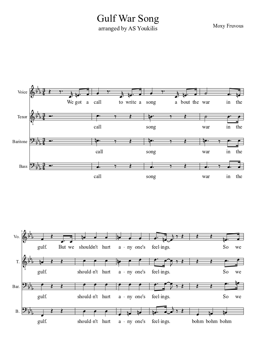 Gulf War Song Sheet Music For Bass Voice Other Mixed Duet Musescore Com