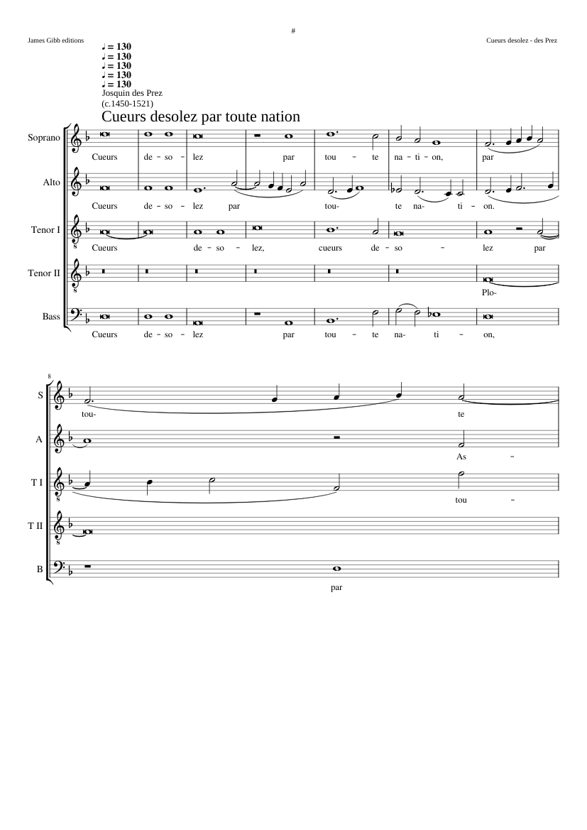 Cueurs desolez par toute nation