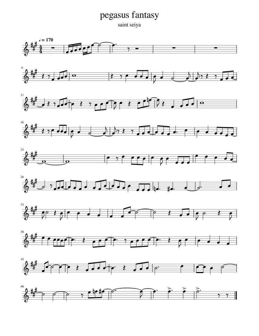 pegasus fantasy Sheet music for Saxophone alto (Solo) | Musescore.com