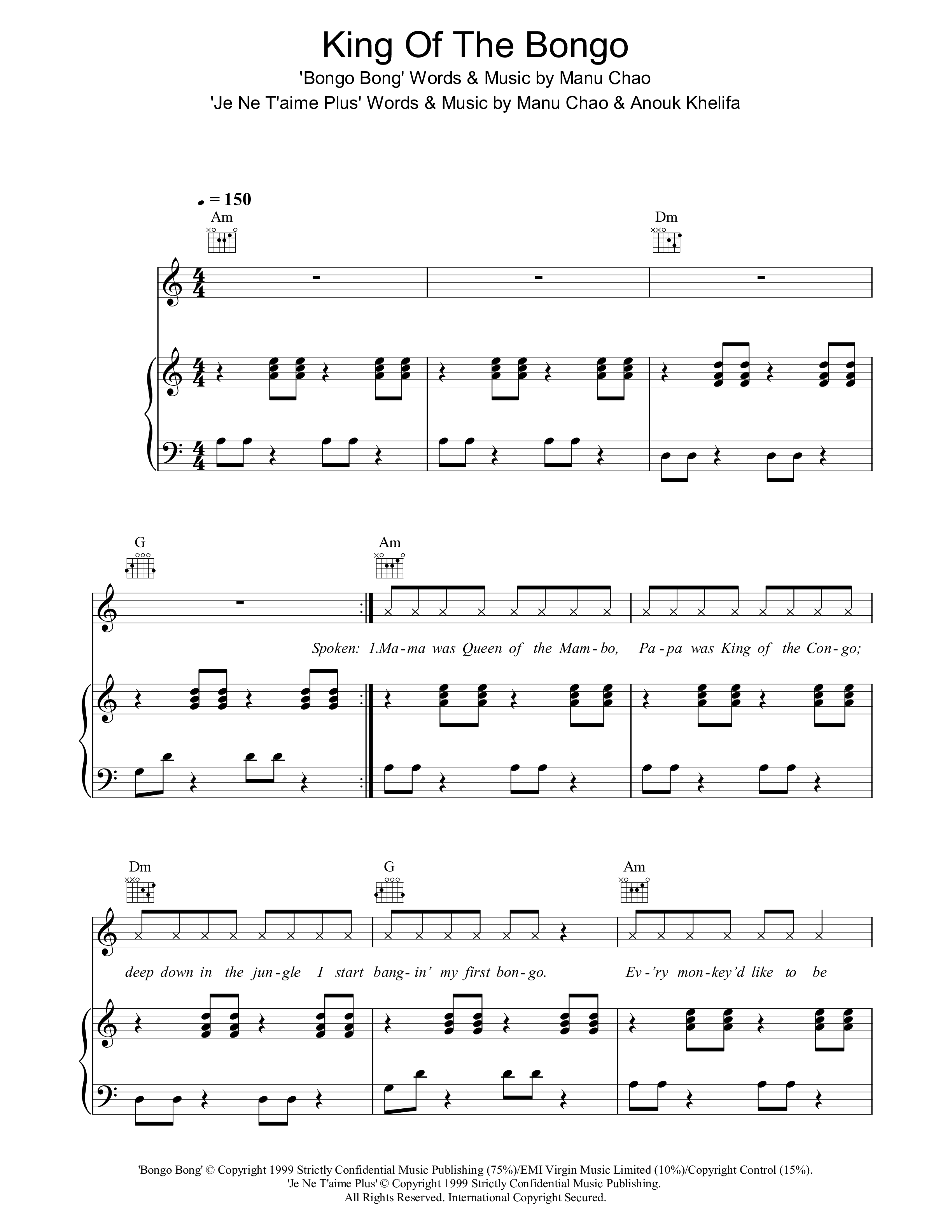 King Of The Bongo Sheet music by Robbie Williams Official | MuseScore.com