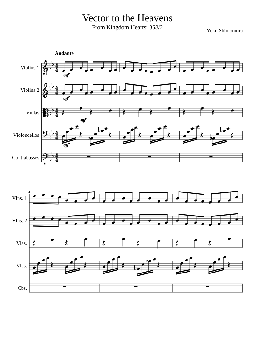 Vector To The Heavens Sheet Music For Violin Strings Group Mixed Quintet Musescore Com