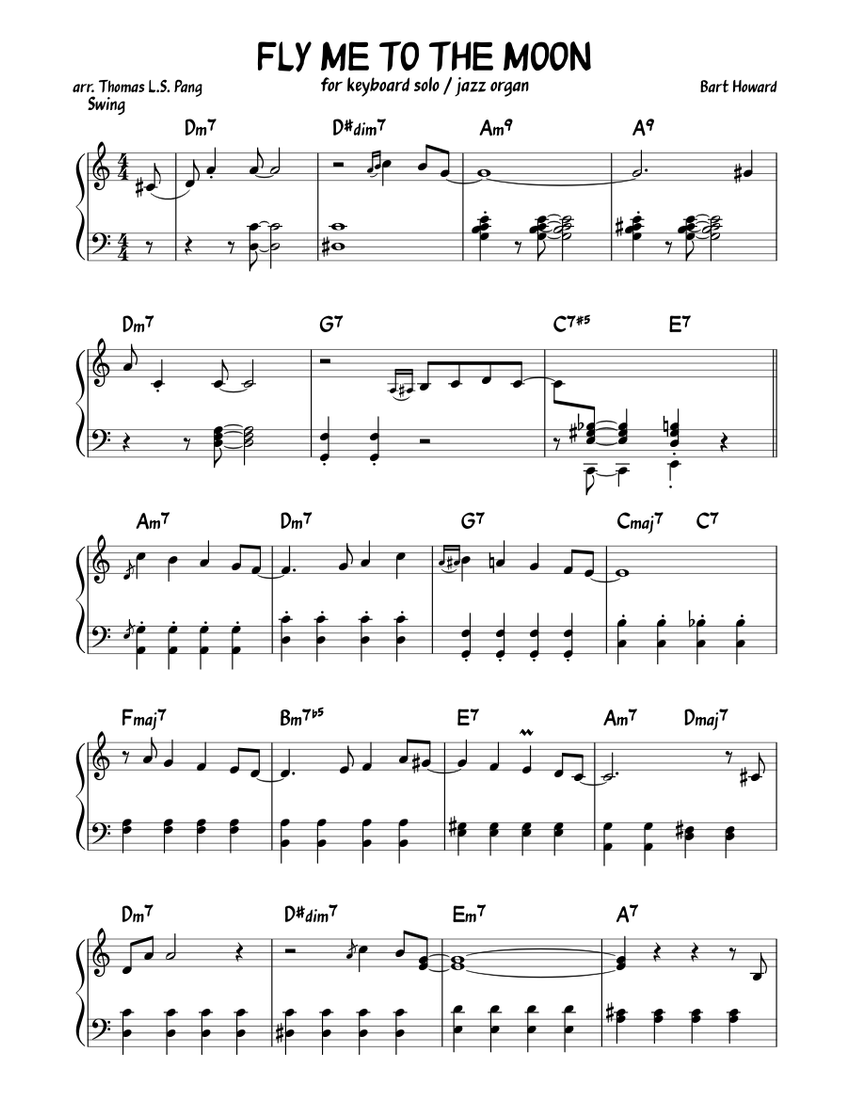 Fly Me to the Moon Sheet music for Piano (Solo) | Musescore.com