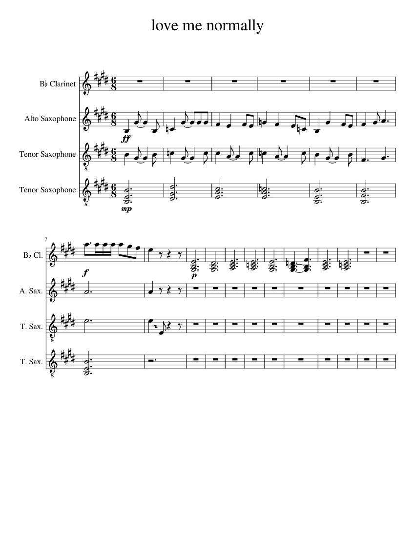 Love, Me Normally Will Wood Sheet music for in bflat