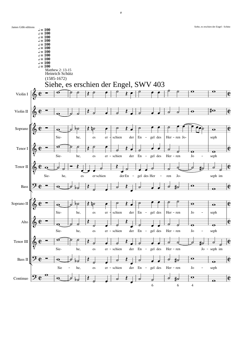 Siehe es erschien der Engel des Herren SWV 403