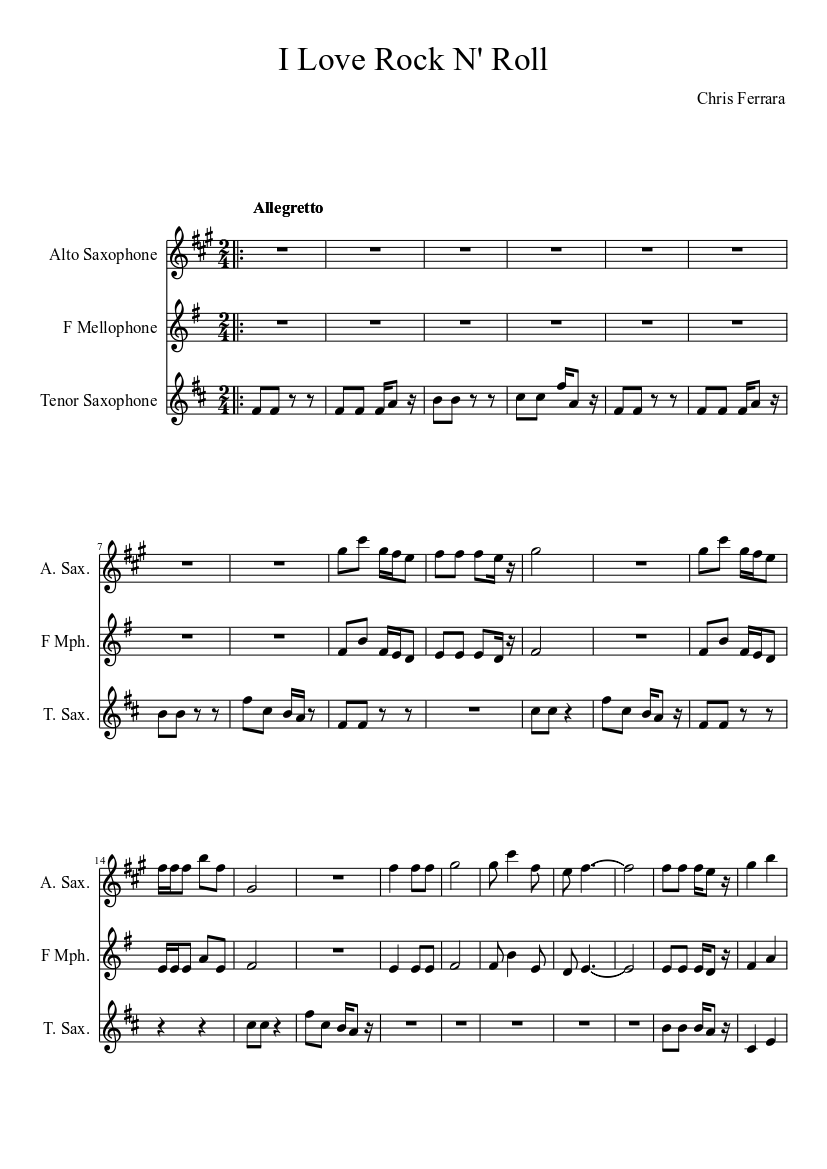 I Love Rock N Roll Sheet Music Musescore Com i love rock n roll sheet music