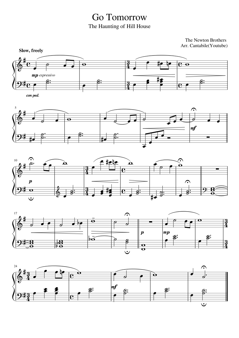 Go Tomorrow Sheet music for Piano (Solo) | Musescore.com