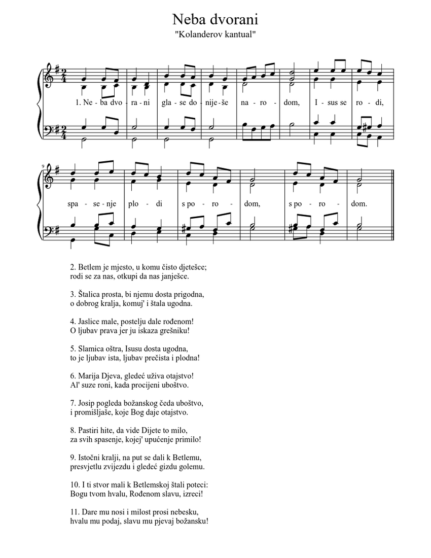 Neba dvorani Sheet music for Organ (Solo) | Musescore.com