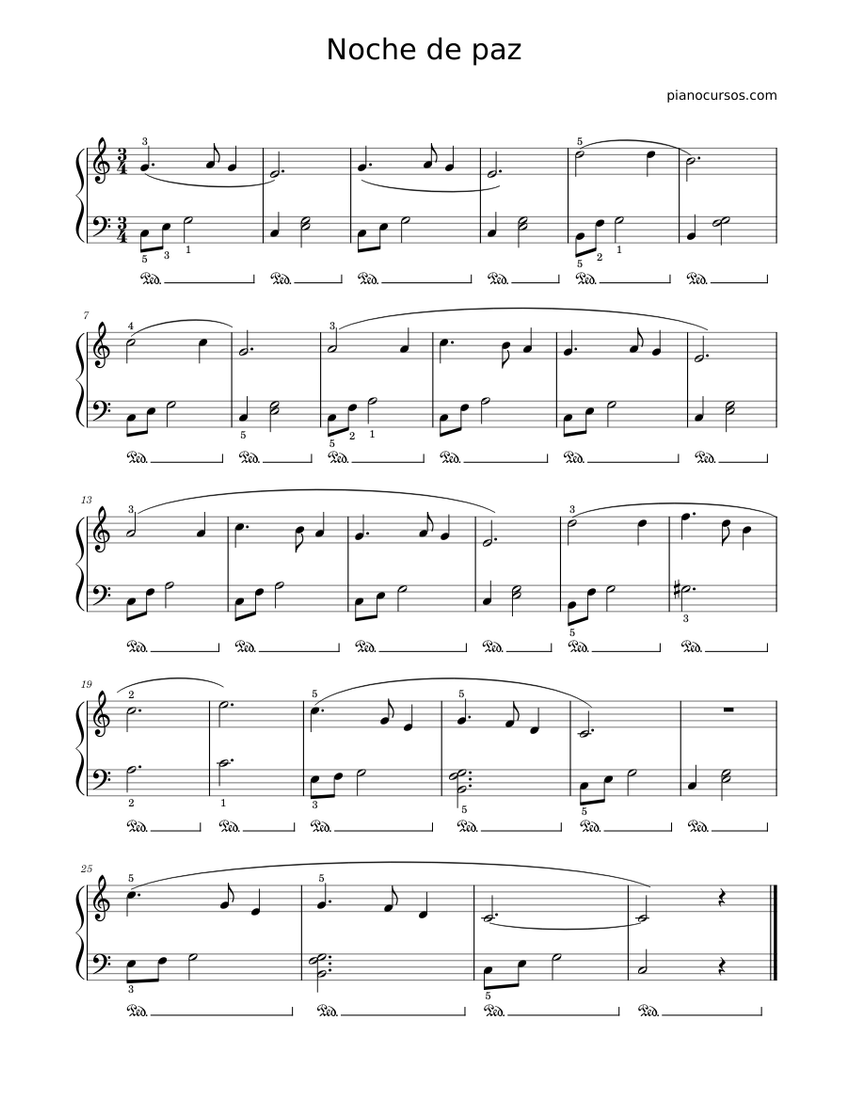Noche de paz Sheet music for Piano (Solo) | Musescore.com