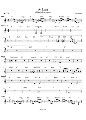 At Last Chart At Last Etta James Guitar Chords