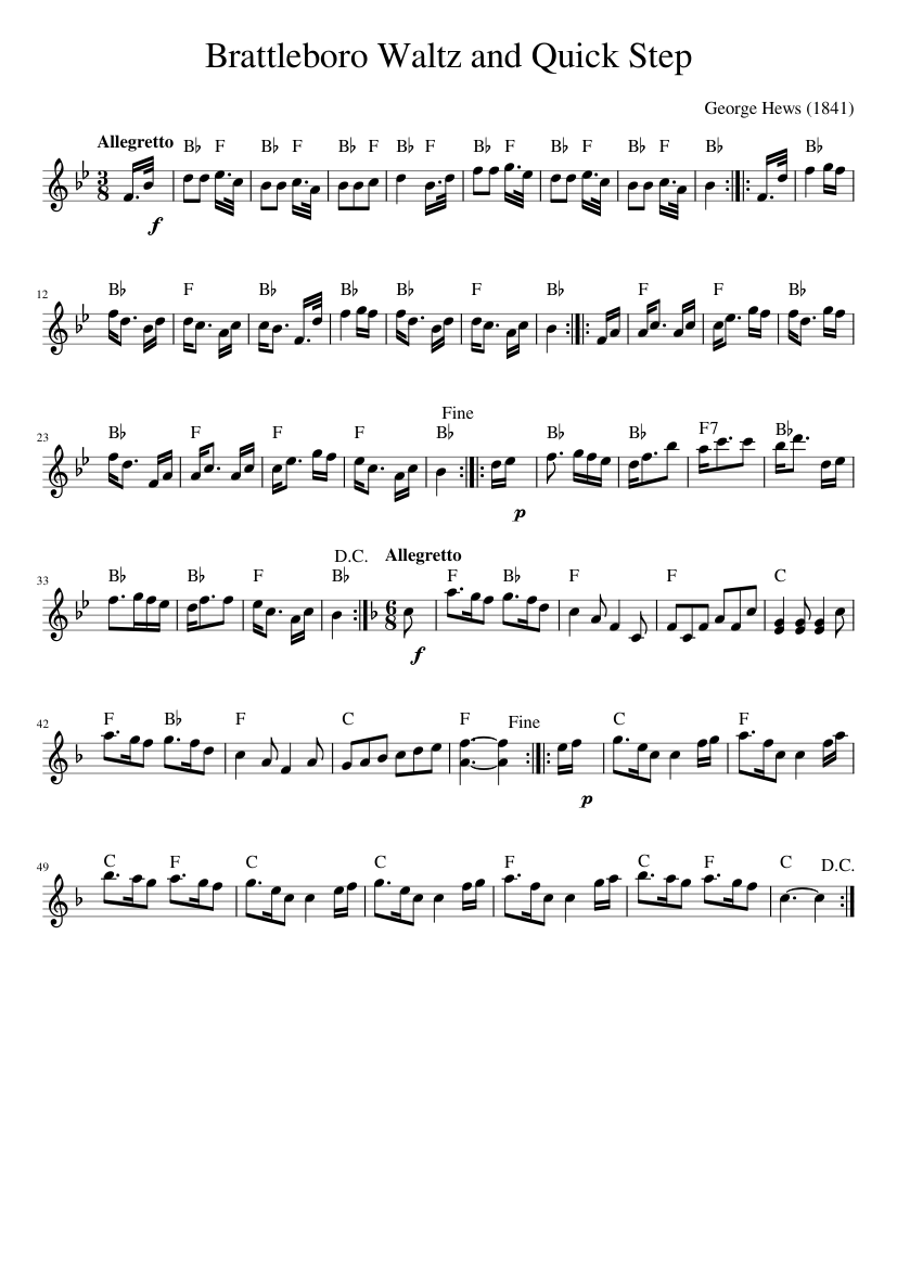 Brattleboro Waltz and Quick Step