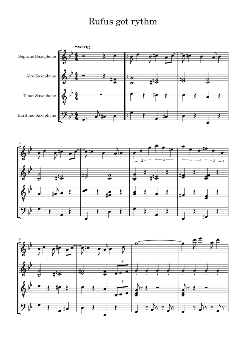 Saxophone quartet Sheet music for Saxophone alto, Saxophone tenor, Saxophone baritone, Saxophone ...