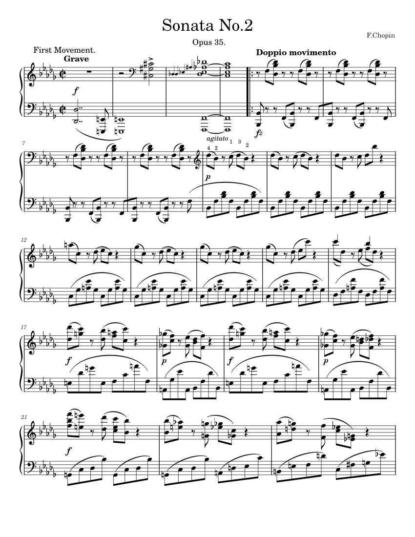Chopin - Sonata No.2 Op.35 : 1st Movement Sheet music for Piano (Solo) |  Musescore.com