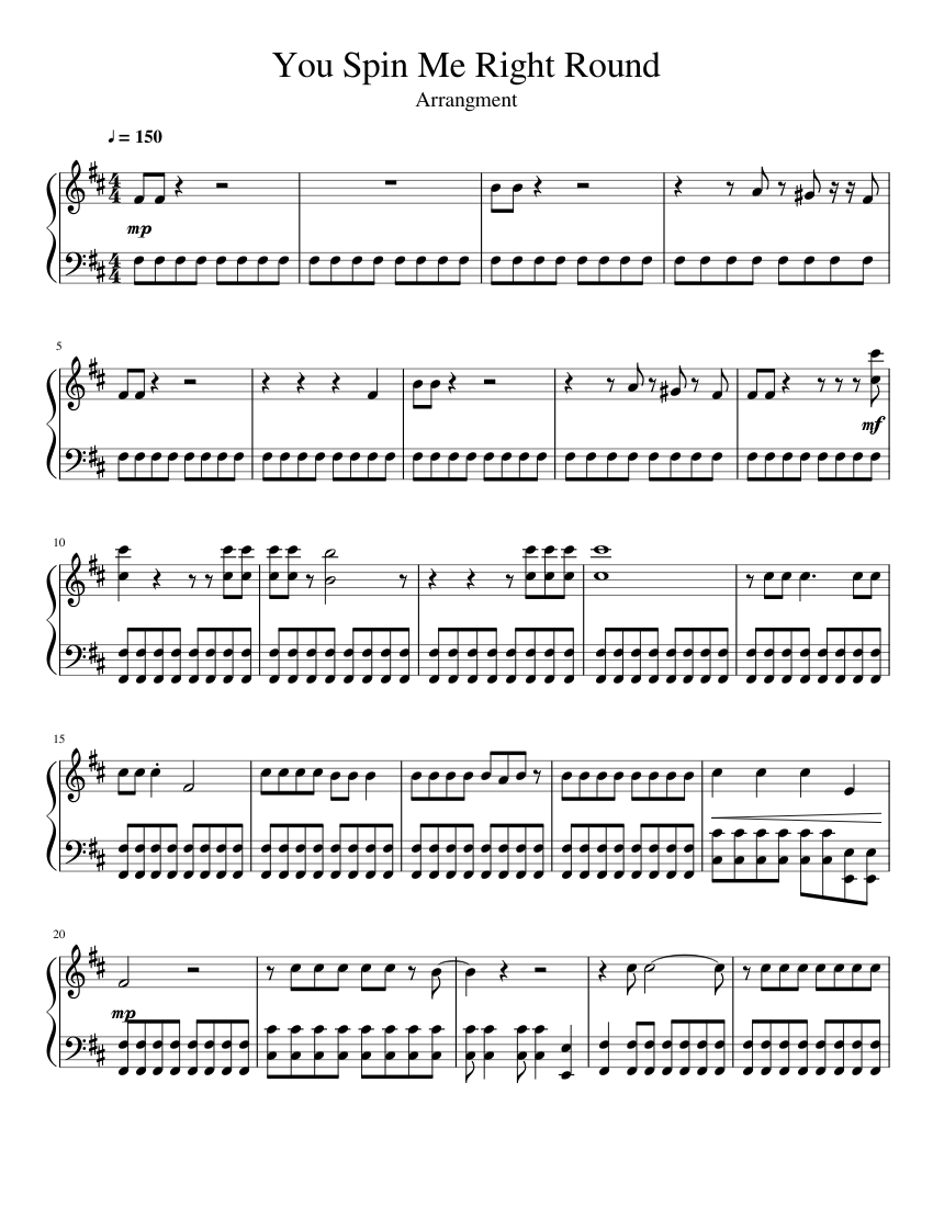 You Spin Me Right Round Sheet music for Piano (Solo)