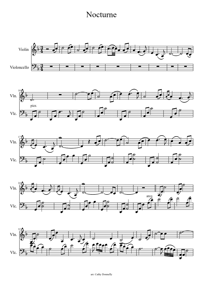 Nocturne violin Sheet music for Violin (Solo) | Musescore.com