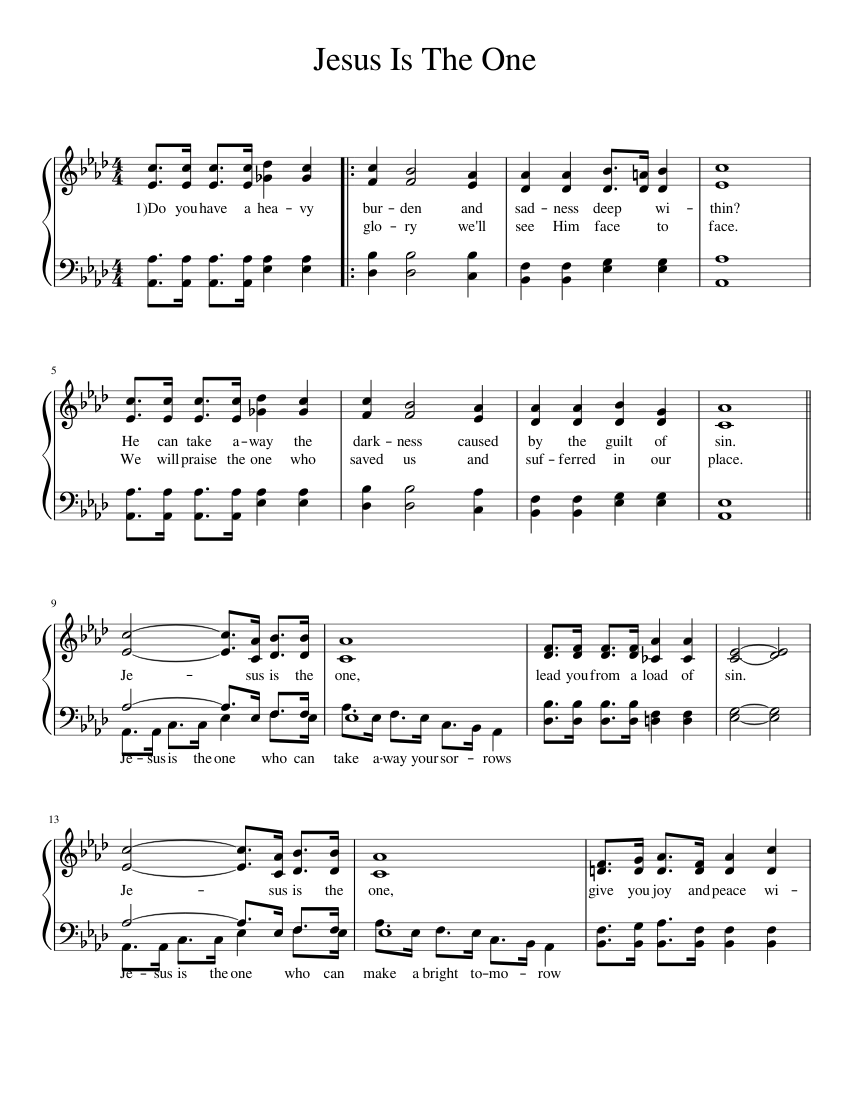 Jesus Is The One Sheet music for Piano (SATB) | Musescore.com