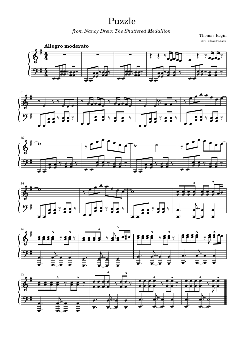 Puzzle Sheet music for Piano (Solo) | Musescore.com