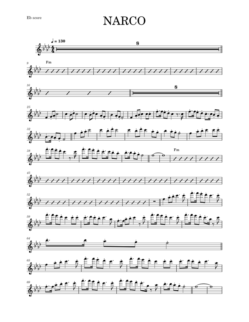 Narco – Timmy Trumpet (ALTO SAX) Sheet music for Saxophone alto