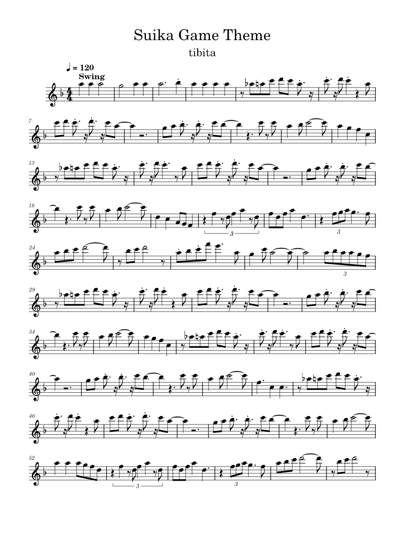 Suika Game Theme Sheet music for Flute (Solo) | Musescore.com