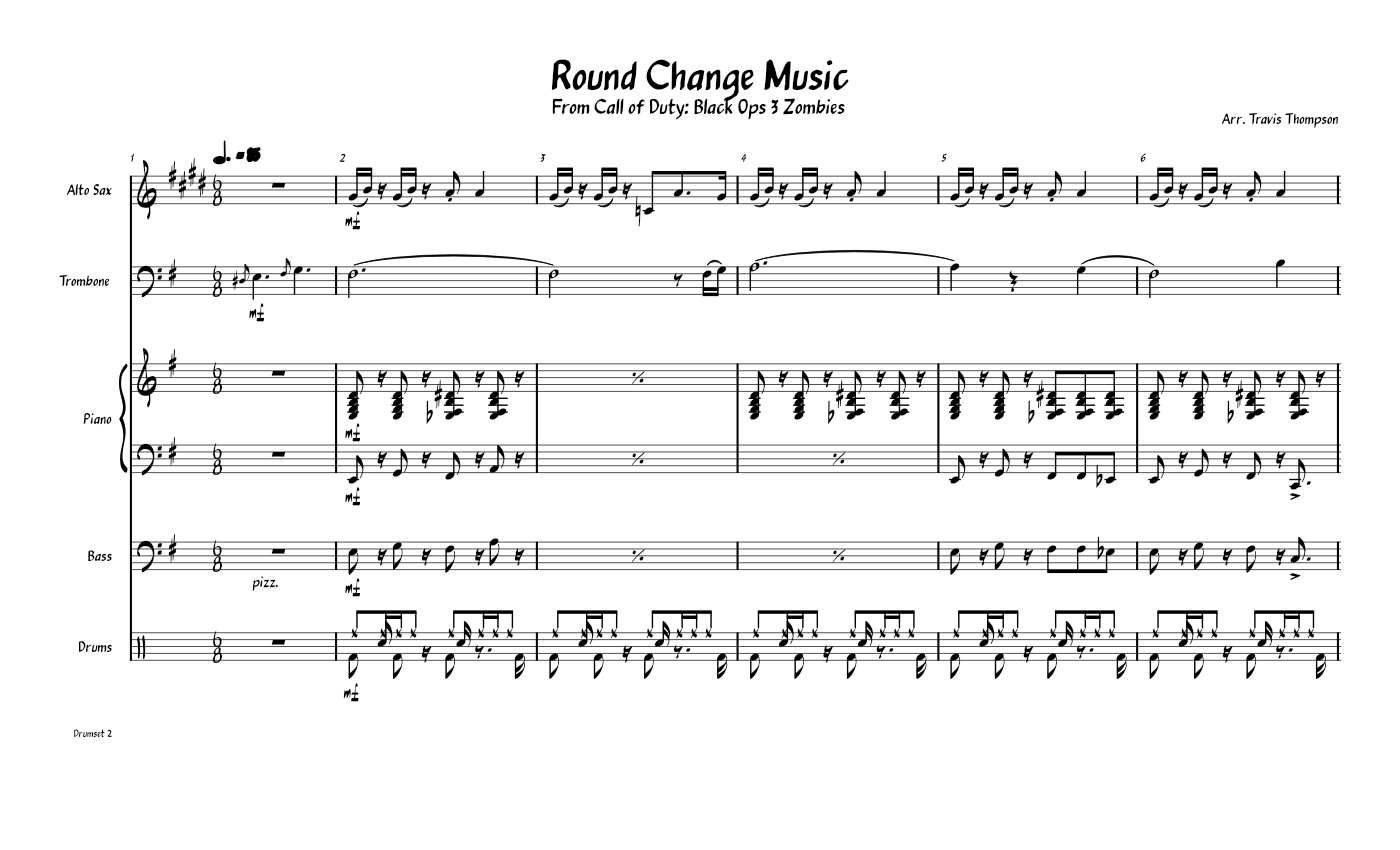 Shadows of Evil (Round Changing Music) Sheet music for Piano, Trombone