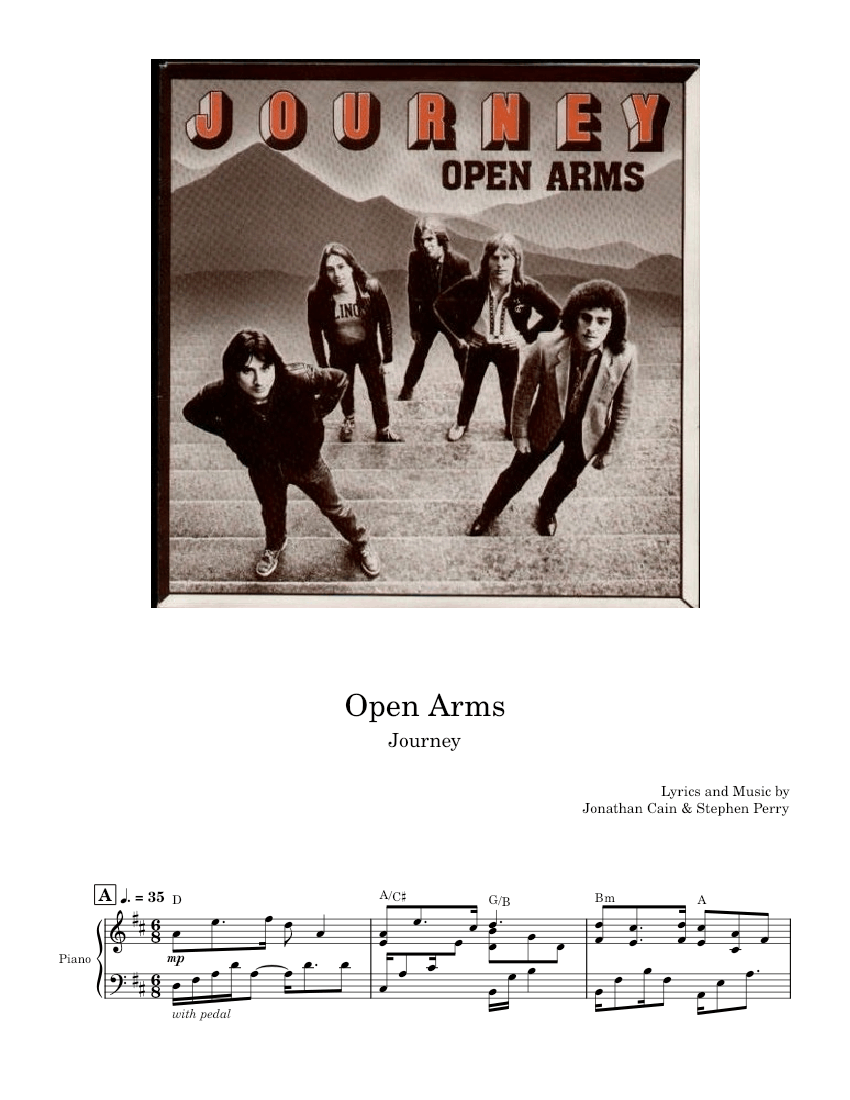 Open Arms Journey Sheet music for Piano, Voice (other) (PianoVoice