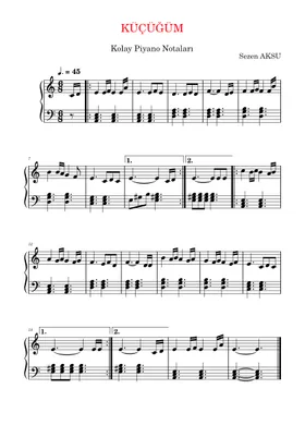 Free Kucugum by Sezen Aksu sheet music | Download PDF or print on  Musescore.com