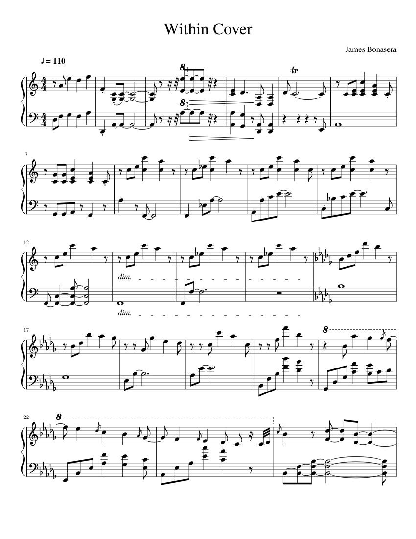 Within Cover Sheet music for Piano (Solo) | Musescore.com