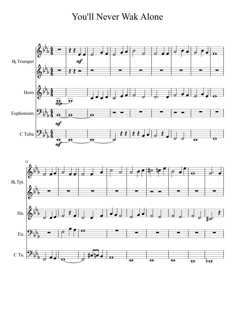 You'll Never Walk Alone Sheet music for Tuba (Solo) | Musescore.com