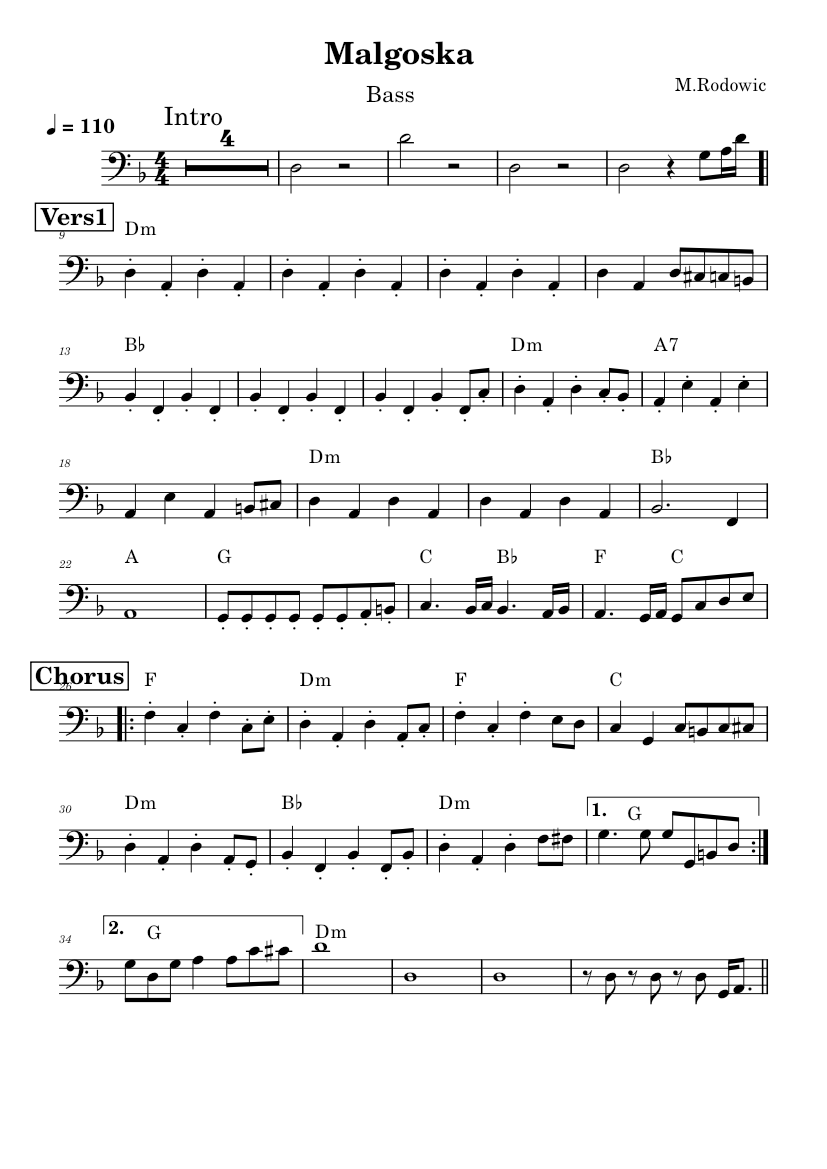 Maliganska Note Malgoska - Maryla Rodowicz (Poland) Sheet Music with Chords for Bass ...