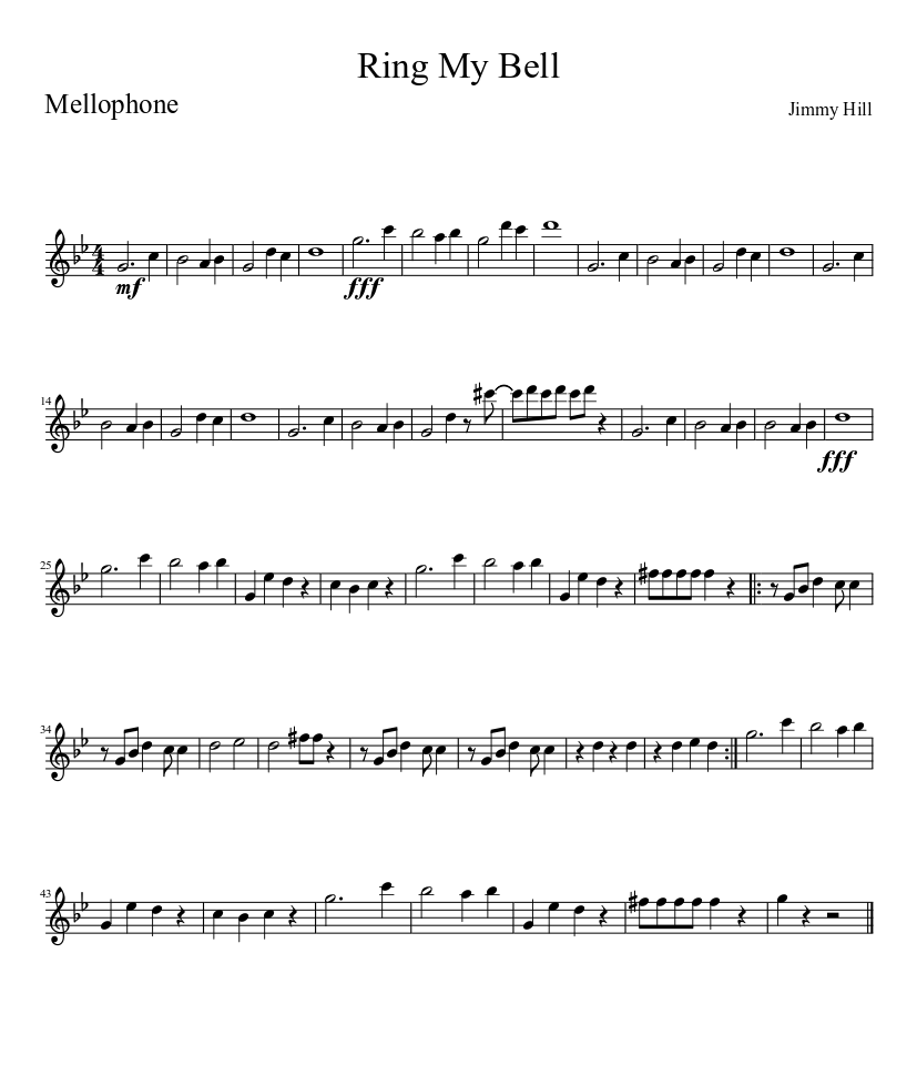 Ring My Bell Mellophone Sheet music for French horn (Solo) | Musescore.com