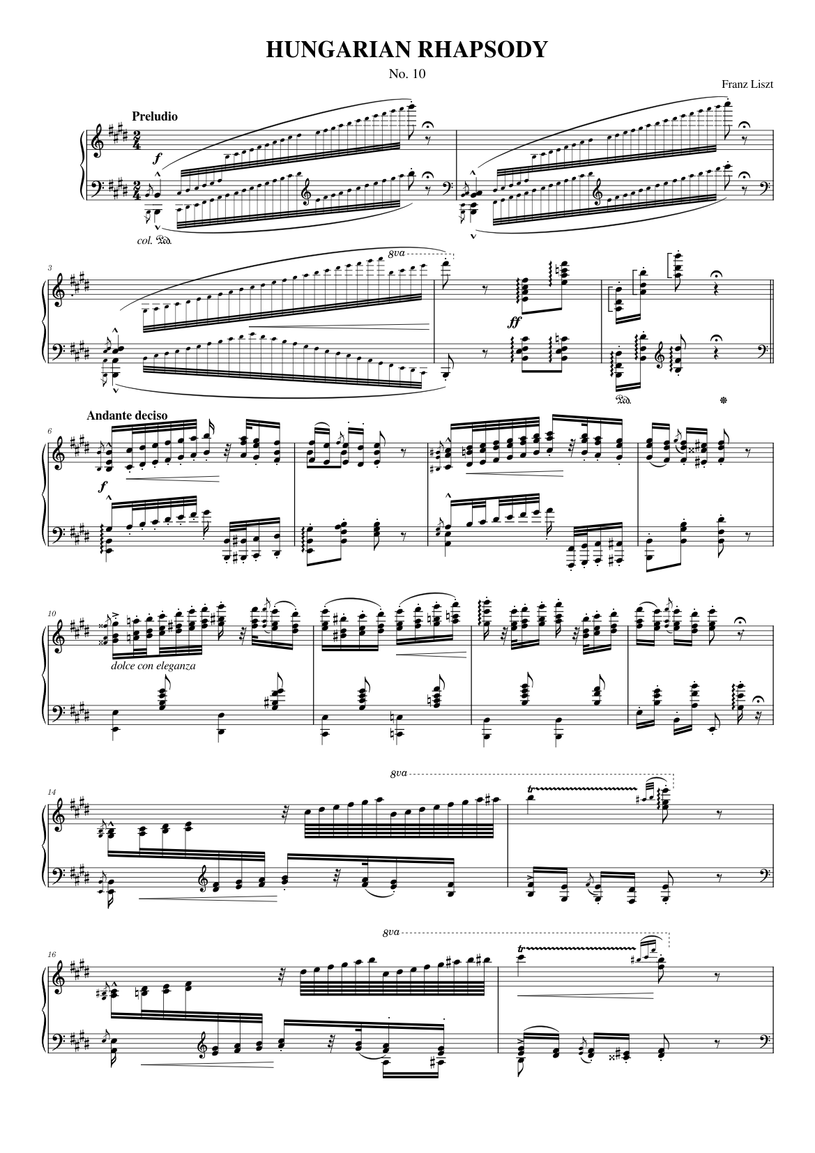 Hungarian Rhapsody No.10 S.244/10