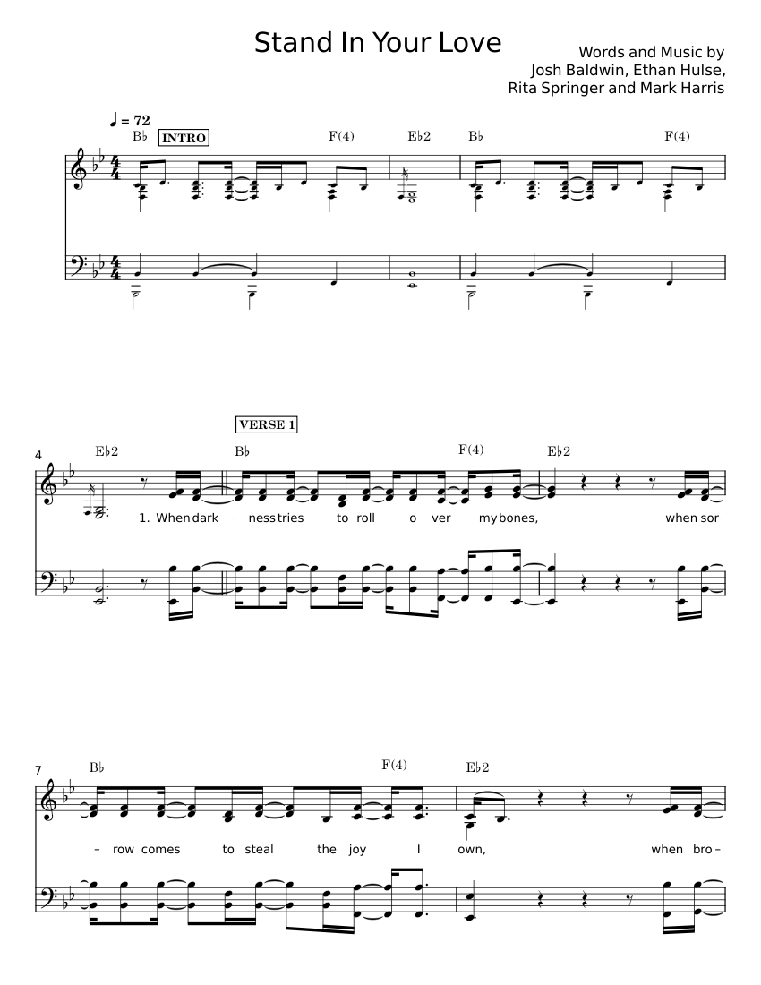 Stand in your love - Josh Baldwin Sheet music for Synthesizer (Mixed ...