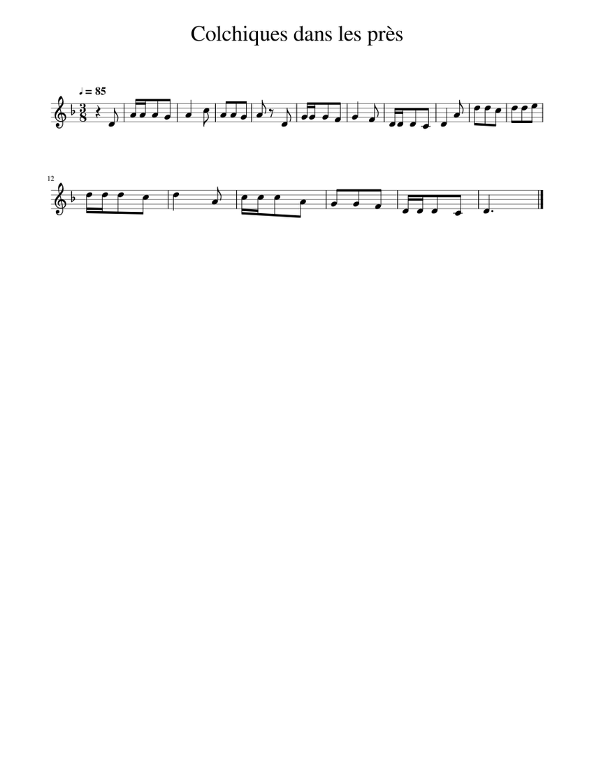 Colchiques dans les près Sheet music for Flute (Solo) | Musescore.com