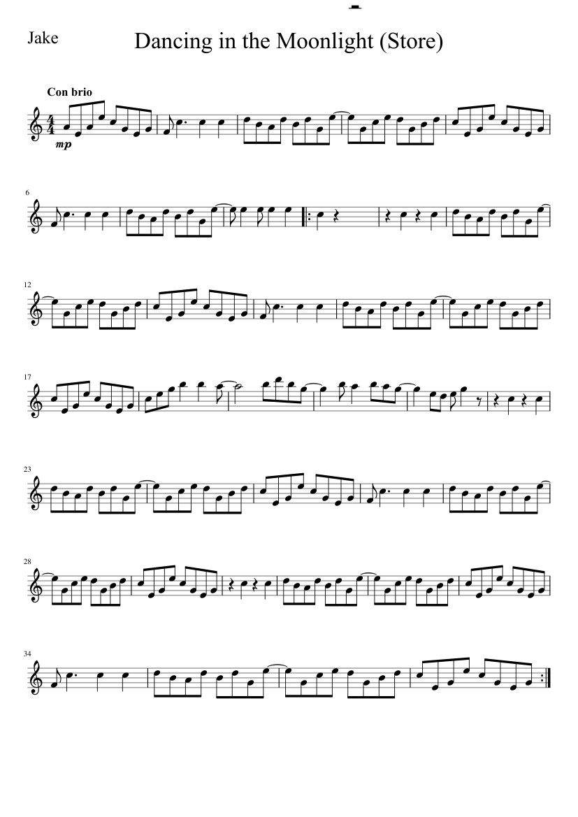 Dancing in the Moonlight (Store) Sheet music for Saxophone alto (Solo)