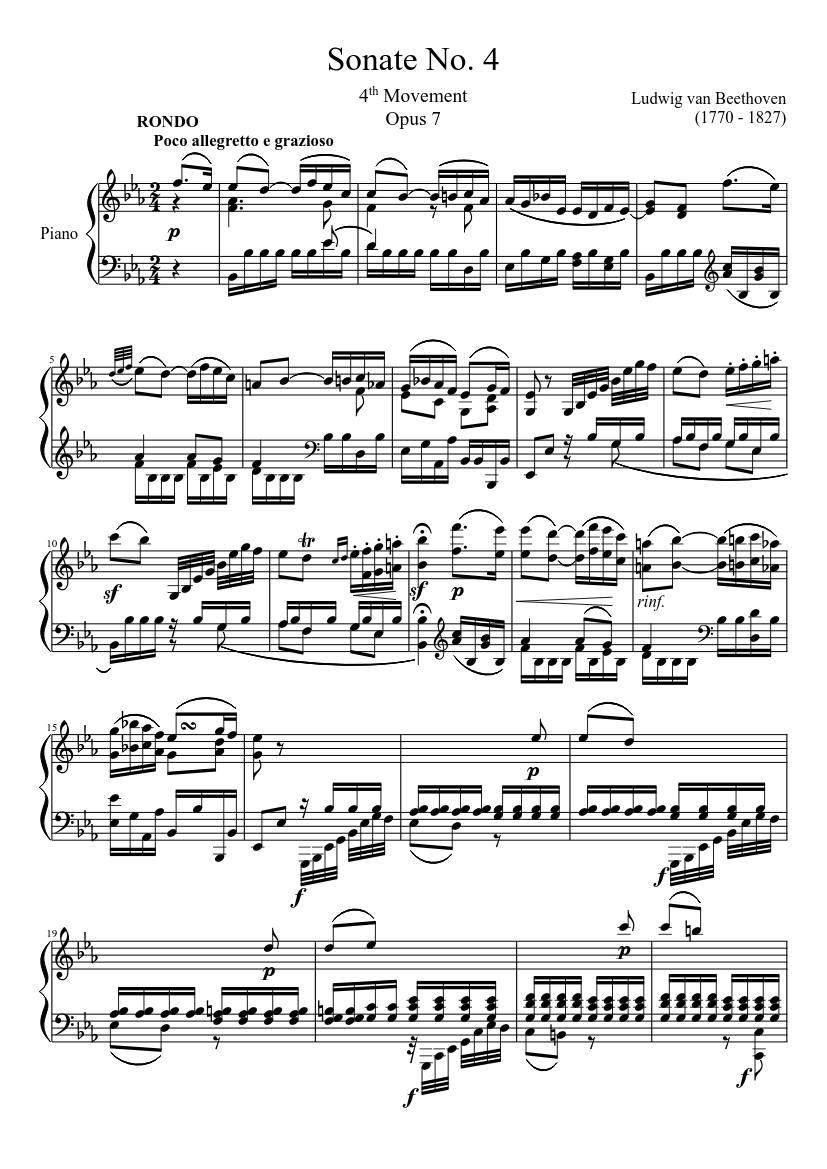 Sonate No. 4, 4th Movement Sheet music for Piano (Solo) | Musescore.com