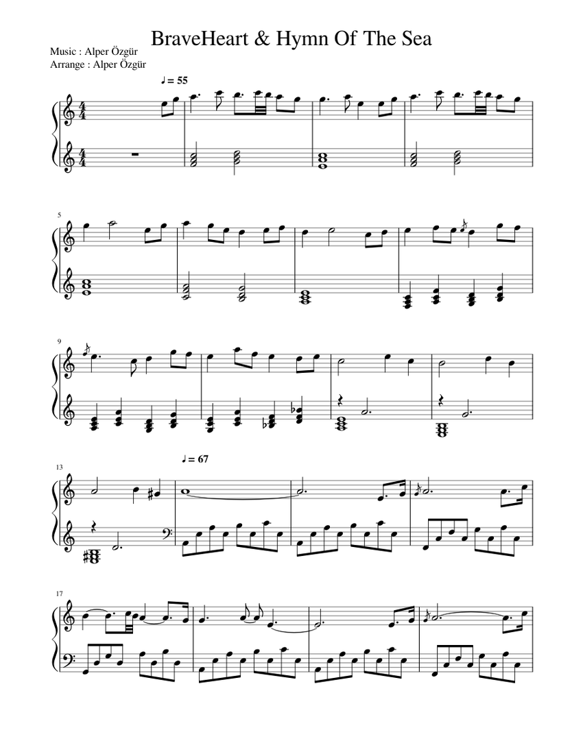 Casi muerto Faringe Absolutamente BraveHeart And Titanic Sheet music for Piano (Solo) | Musescore.com