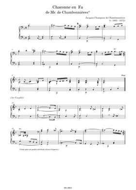 Jacques Champion de Chambonnières free sheet music | Download PDF or print  on Musescore.com
