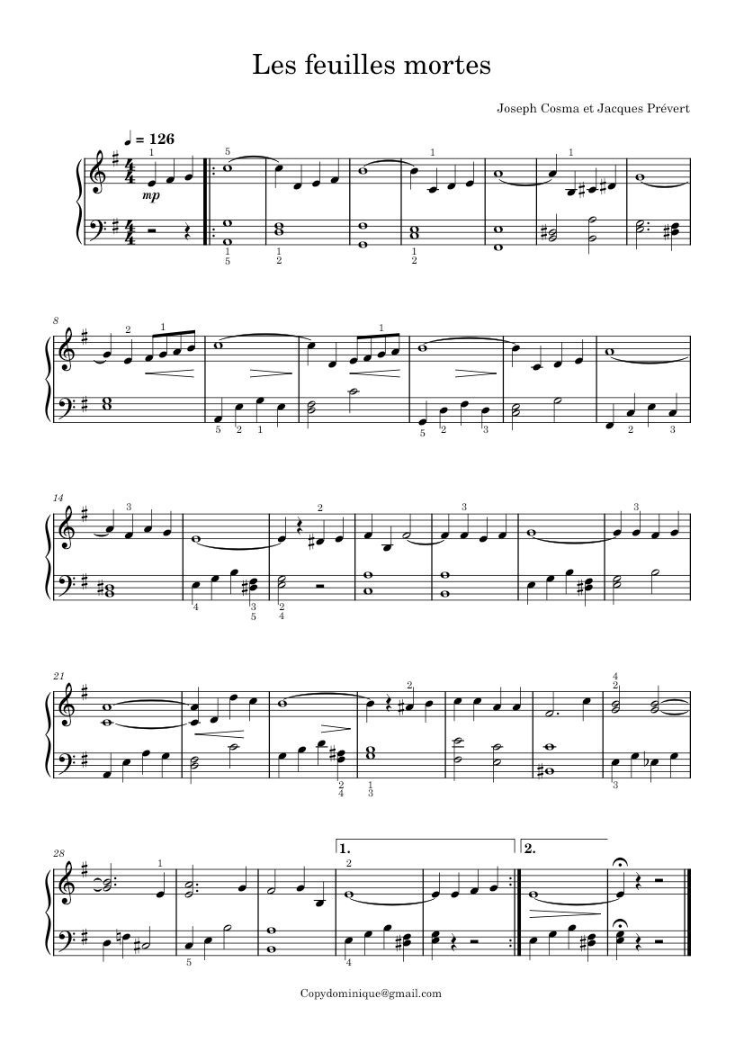 Les feuilles mortes Yves Montand Yves Montand Les feuilles mortes — free download
