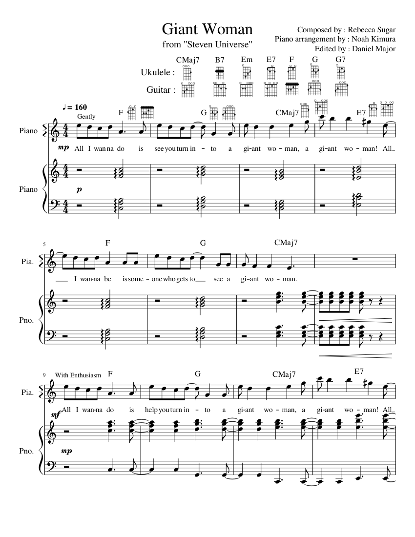 Giant Woman - Steven Universe Sheet music for Piano (Piano Duo ...